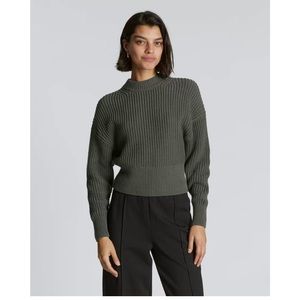 Everlane The Texture Cotton Crew in Kambaba Olive Green S